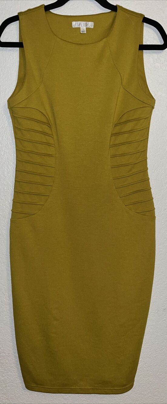 Spense Bodycon Dress Women Sz 4 Mustard Yellow